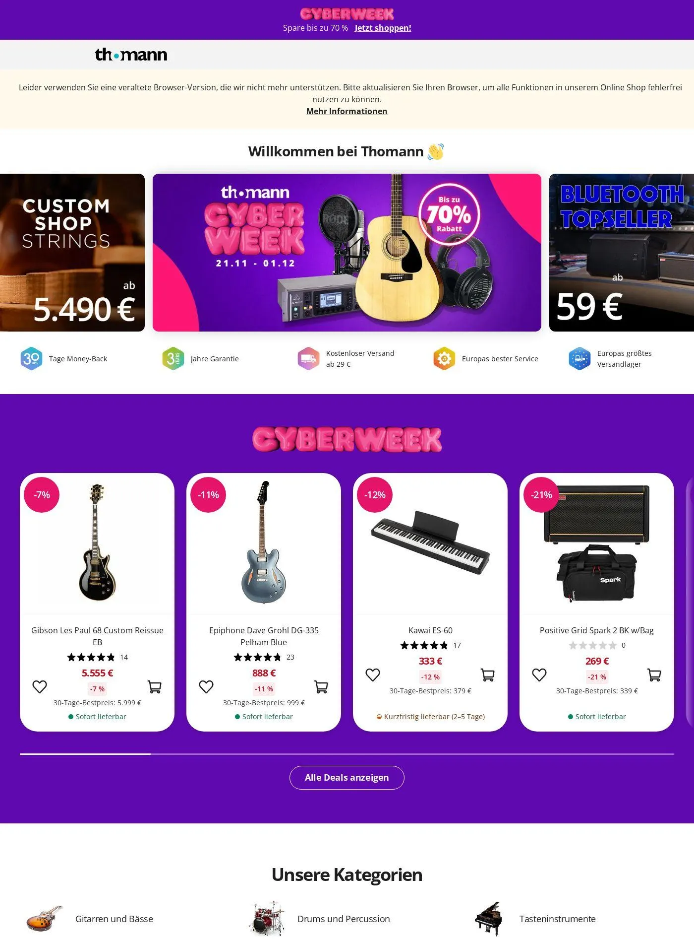 Thomann Aktueller Prospekt von 24. November bis 3. Dezember 2025 - Prospekt seite 1