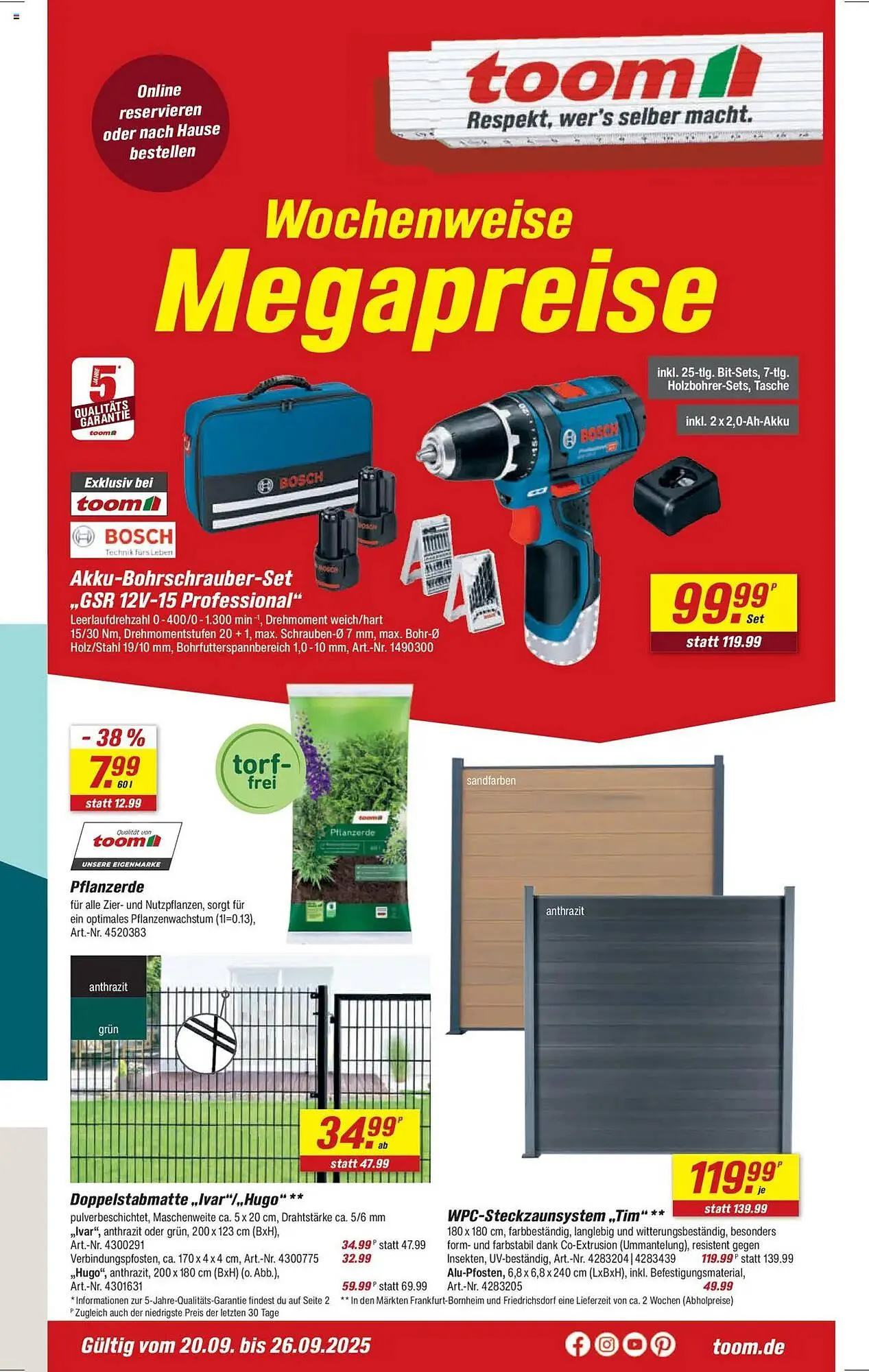 Toom Baumarkt Prospekt von 20. September bis 26. September 2025 - Prospekt seite 1