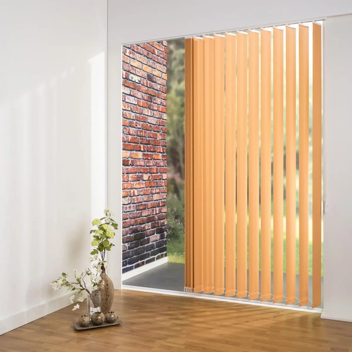 Vertikalanlage Maß, 127 mm Lamelle, 120 x 180 cm, apricot