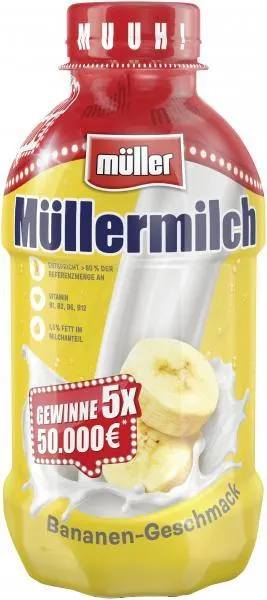 Müller Müllermilch Bananen-Geschmack (Einweg)
