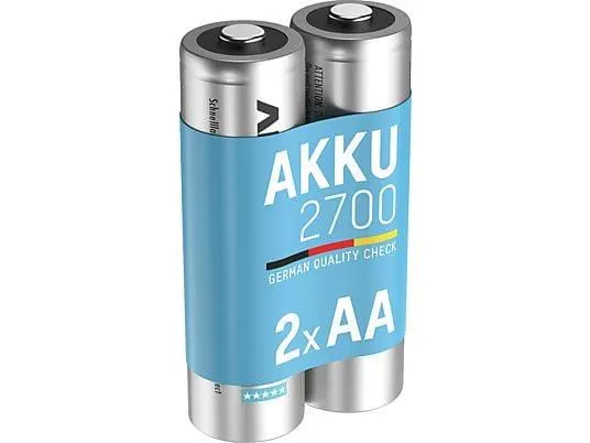 ANSMANN 5030852 AA Mignon Akku, Ni-MH, 1.2 Volt, 2700 mAh 2 Stück