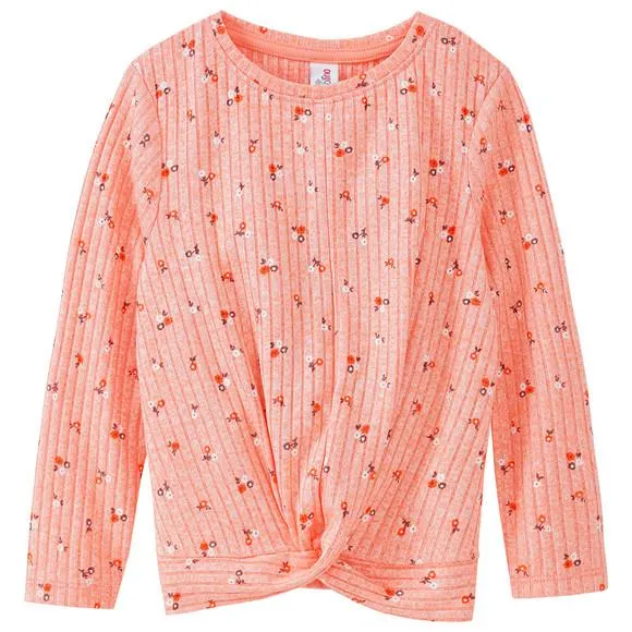 Mädchen Langarmshirt in Rippstruktur
