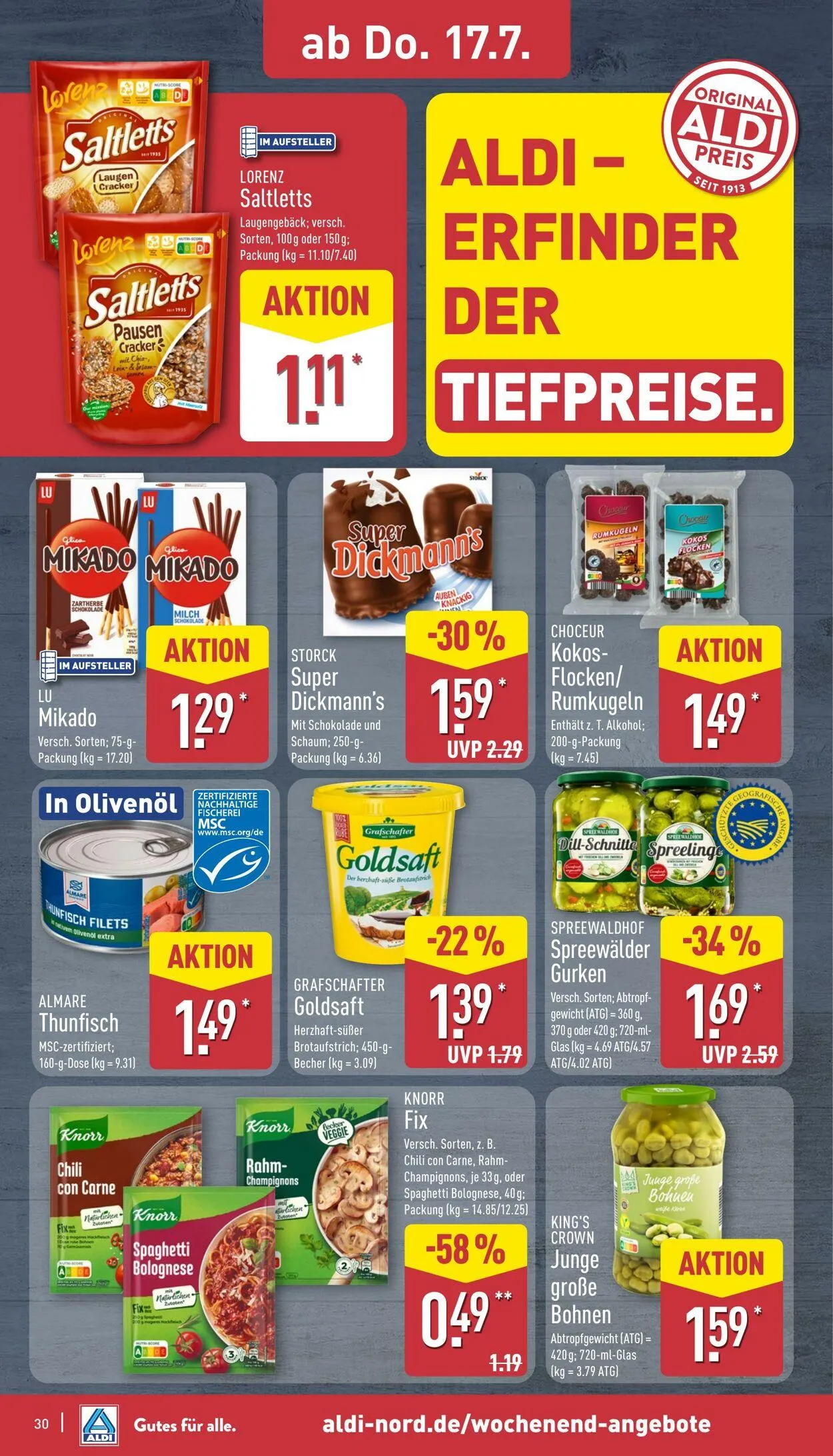 Aldi-Nord von 7. Juli bis 12. Juli 2025 - Prospekt seite 30