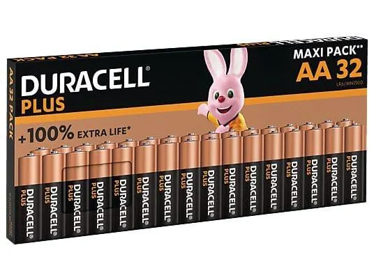 DURACELL Plus AA, 32er Pack, AA Batterie, Alkaline, 1.5 Volt