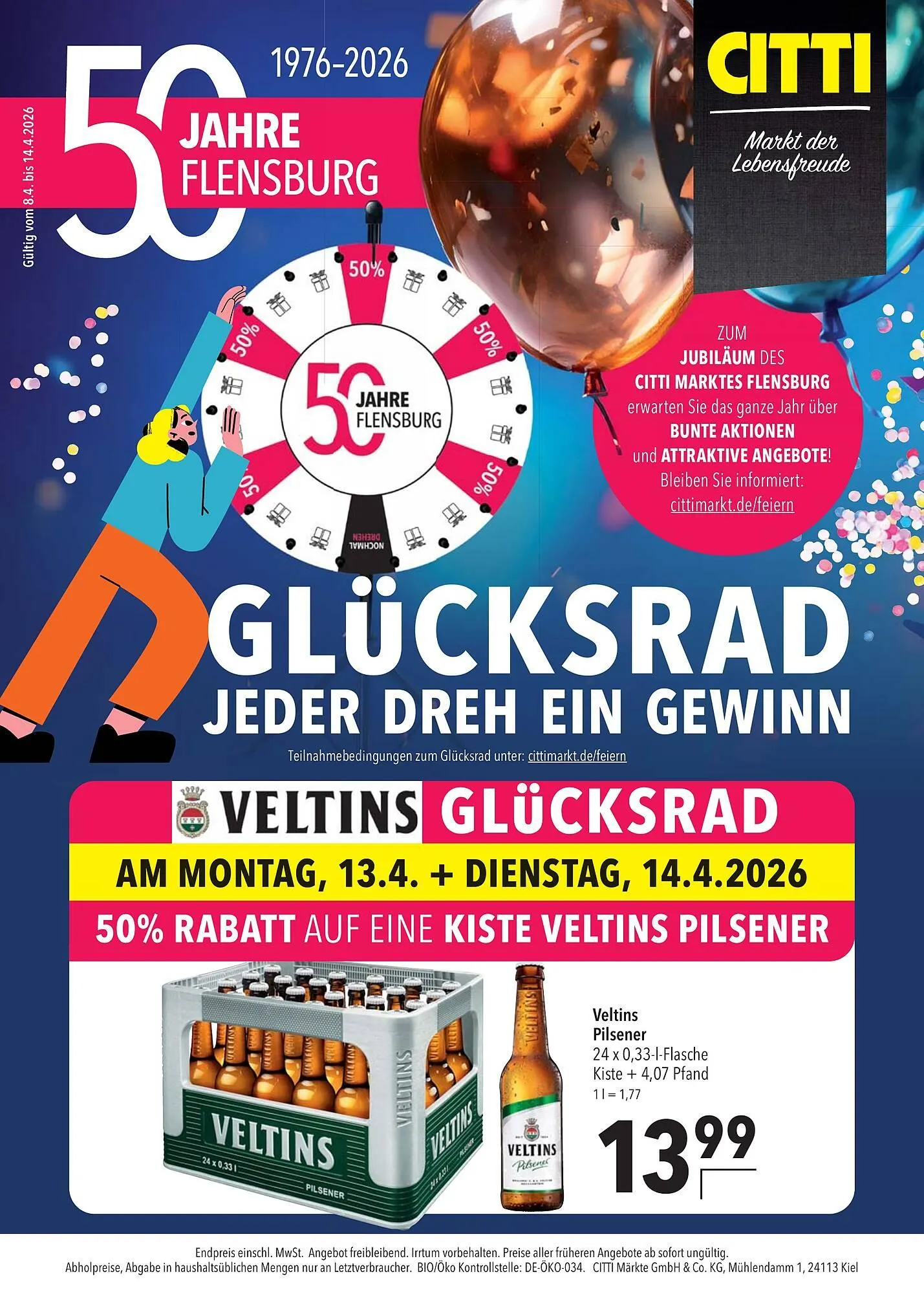 CITTI Markt Prospekt von 8. April bis 14. April 2026 - Prospekt seite 1