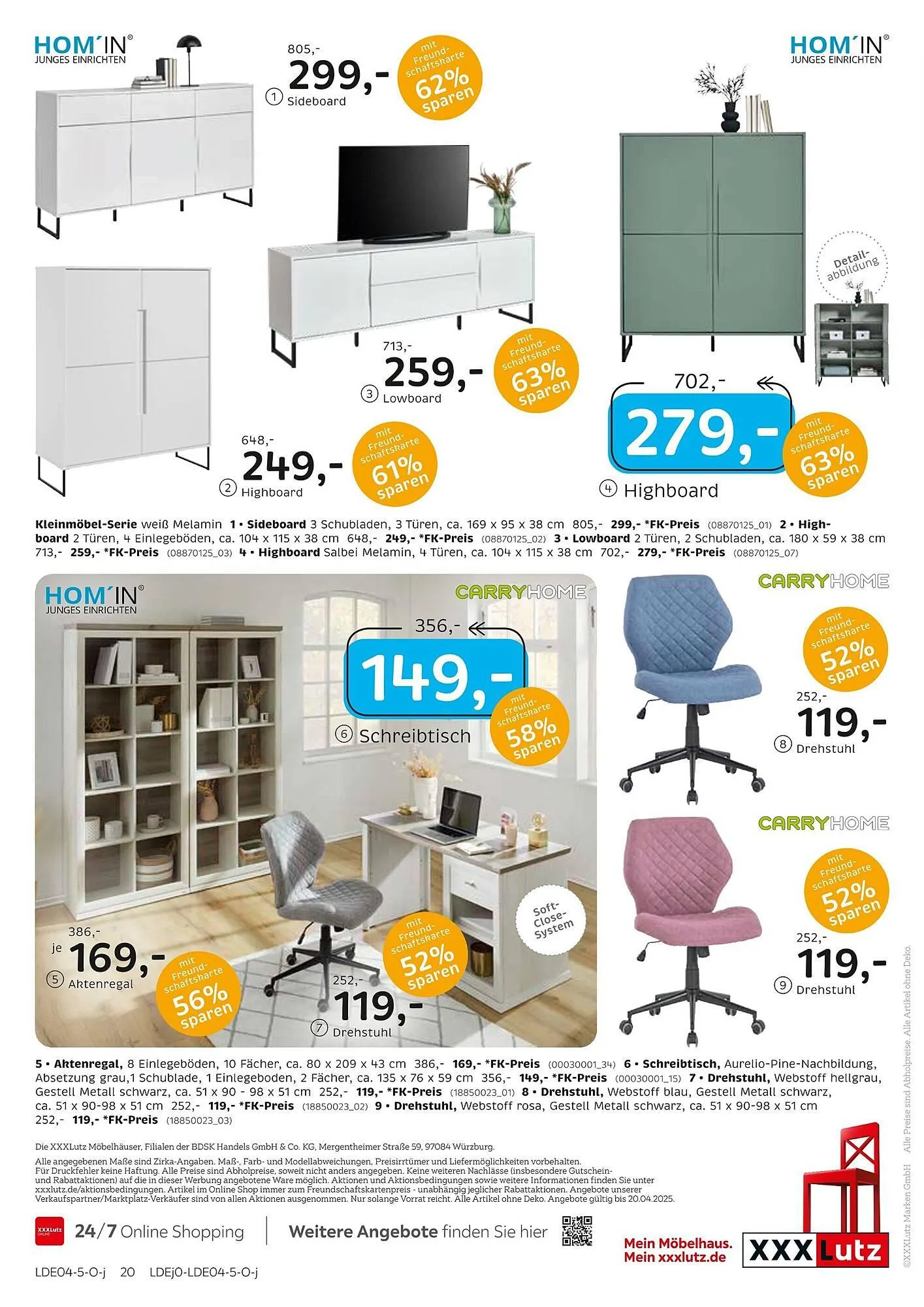 XXXLutz Prospekt von 31. März bis 20. April 2025 - Prospekt seite 20