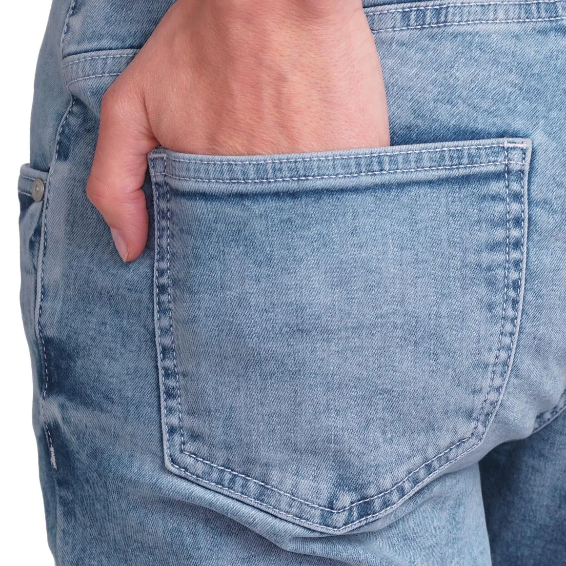 Damen Capri-Jeans mit Gürtel