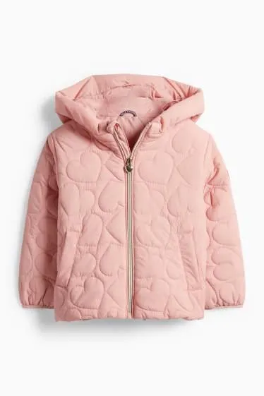 Heart - quilted jacket with hood - water-repellent