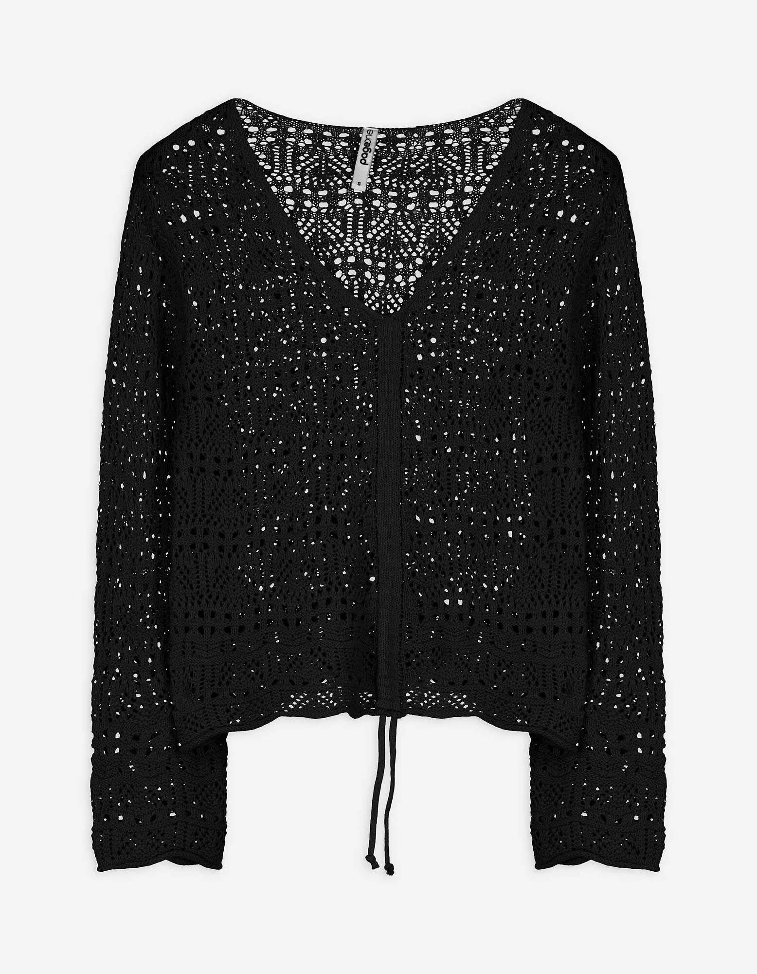 Pullover - Schnürung - schwarz