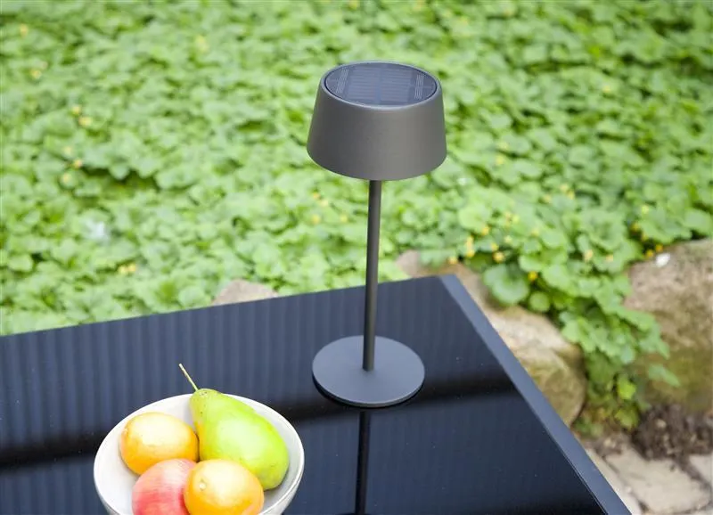 Solar-LED-Tischleuchte Schwarz