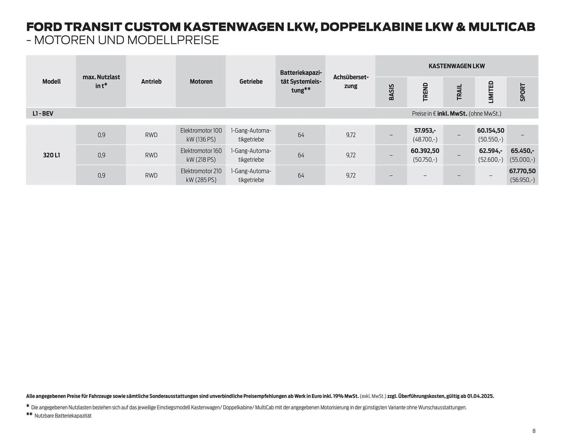 Ford Prospekt von 25. März bis 8. April 2026 - Prospekt seite 8