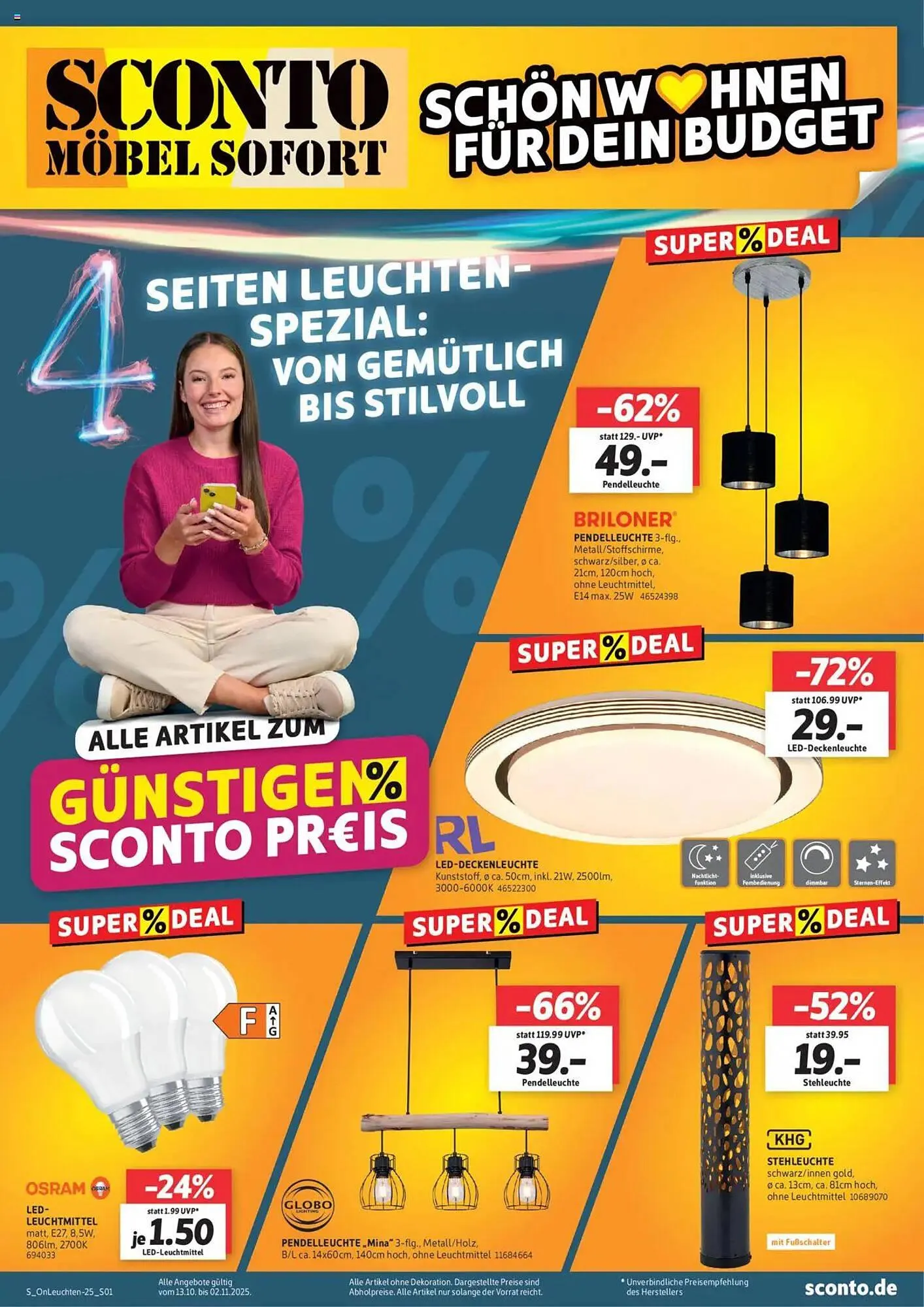 SCONTO Prospekt von 13. Oktober bis 2. November 2025 - Prospekt seite 1