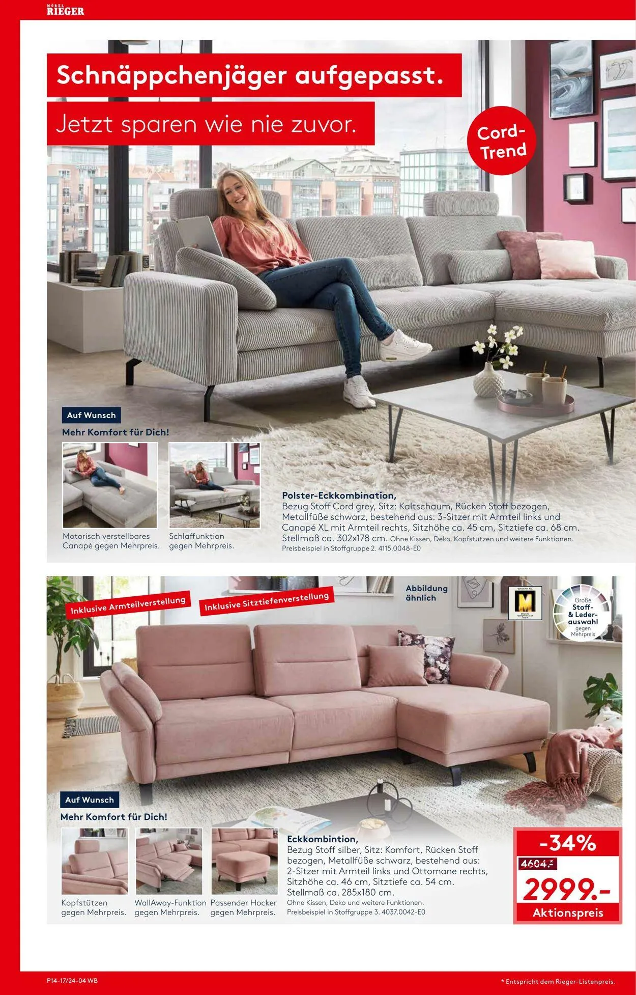 Möbel Rieger Aktueller Prospekt von 5. November bis 19. November 2025 - Prospekt seite 4