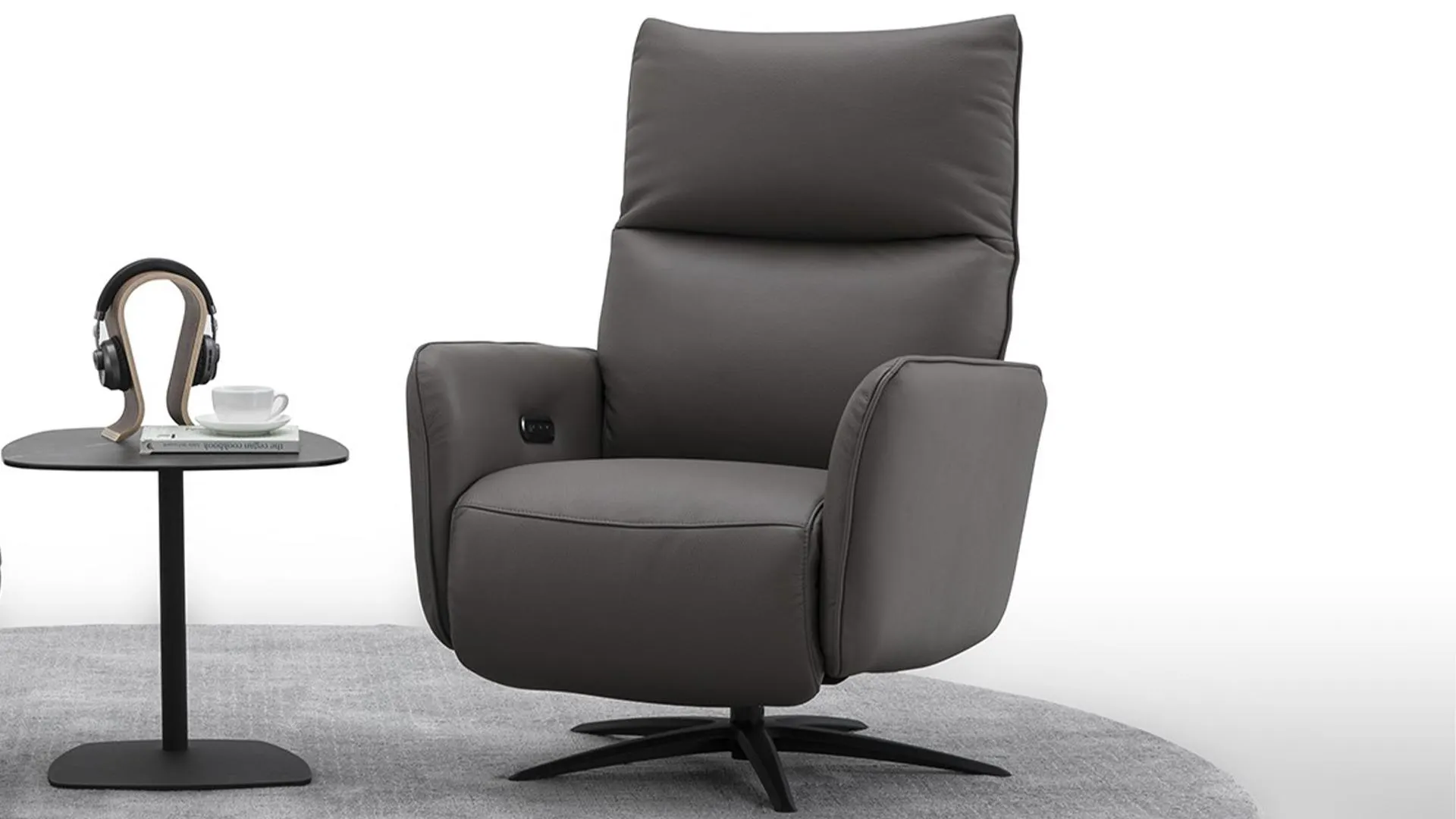 Relaxsessel Modell 85 mit 2-motorischer Relaxfunktion und Herz-Waage in Leder