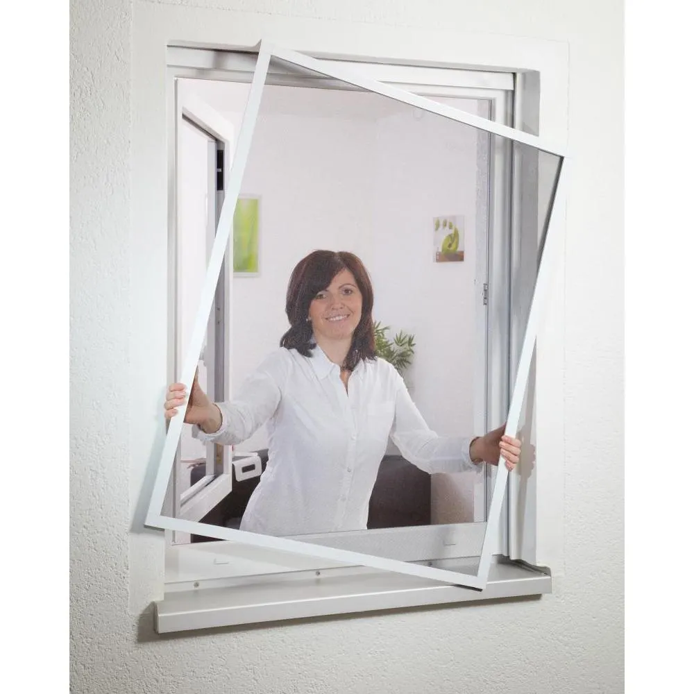 Flächenbündiger Aluminium-Fliegengitter-Bausatz "Compact", 130 x 150 cm anthrazit