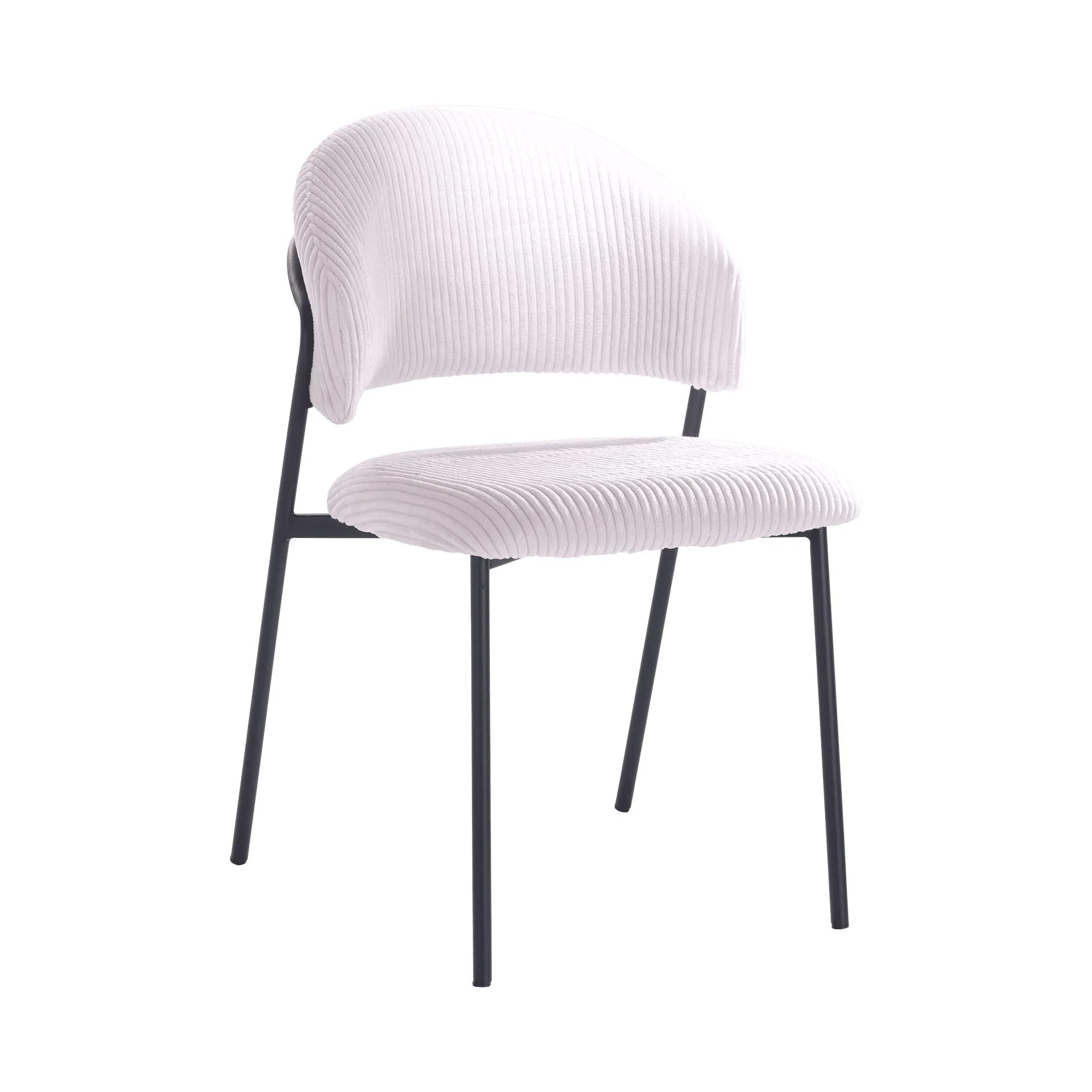 Stuhl Mabel Bezug Creme Gestell Schwarz