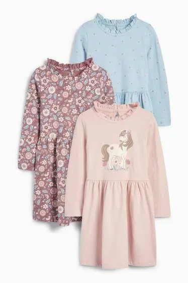 Multipack of 3 - flowers and horse - dress