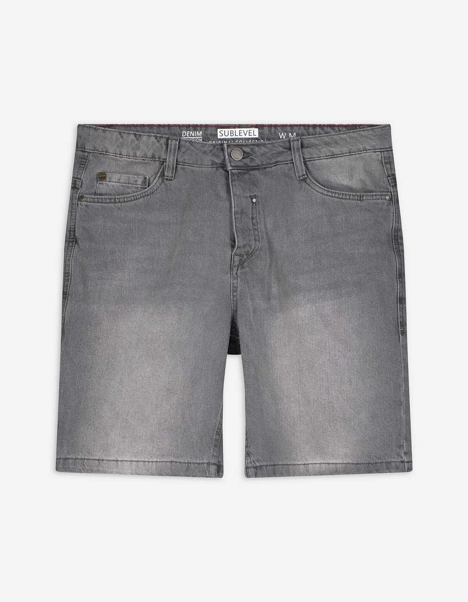 Jeansshorts - Straight Fit - grau
