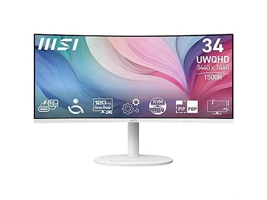 MSI MD342CQPW/34"/OFF/UWQHD /120HZ/ERGO 34 Zoll UWQHD Business Monitor (4 ms Reaktionszeit , 60 Hz nativ)