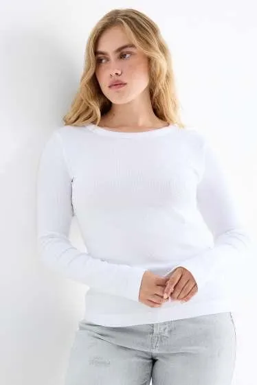Multipack of 2 - basic long sleeve top - slim fit - ribbed
