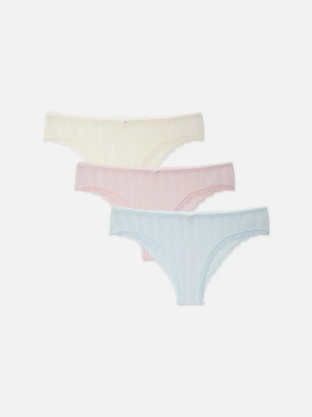 Brazil-Slips aus Pointelle, 3er-Pack