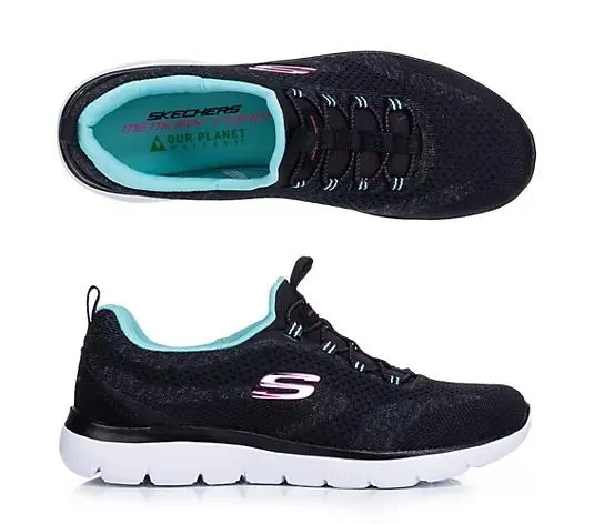 Wählen Sie Ihre Variante: SKECHERS Damen-Slipper Summits New Nature Bungeeschnürung Memory Foam