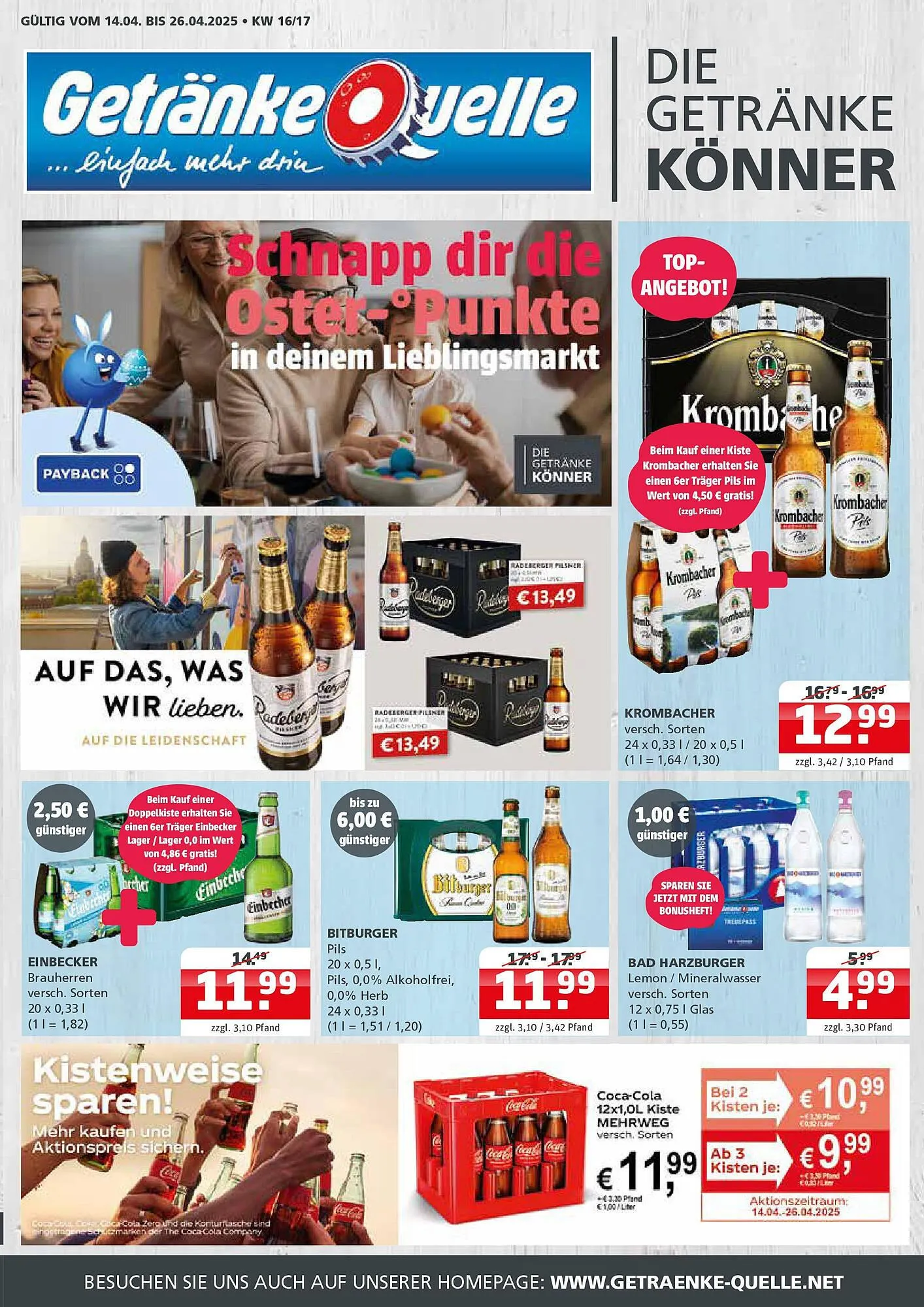 Getränke Quelle Prospekt von 13. April bis 26. April 2025 - Prospekt seite 1