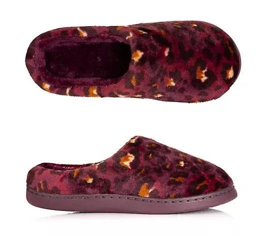 MONT CHALET Damen-Hausschuh bedruckt Mikrofaser Chinchilla weich gepolstert