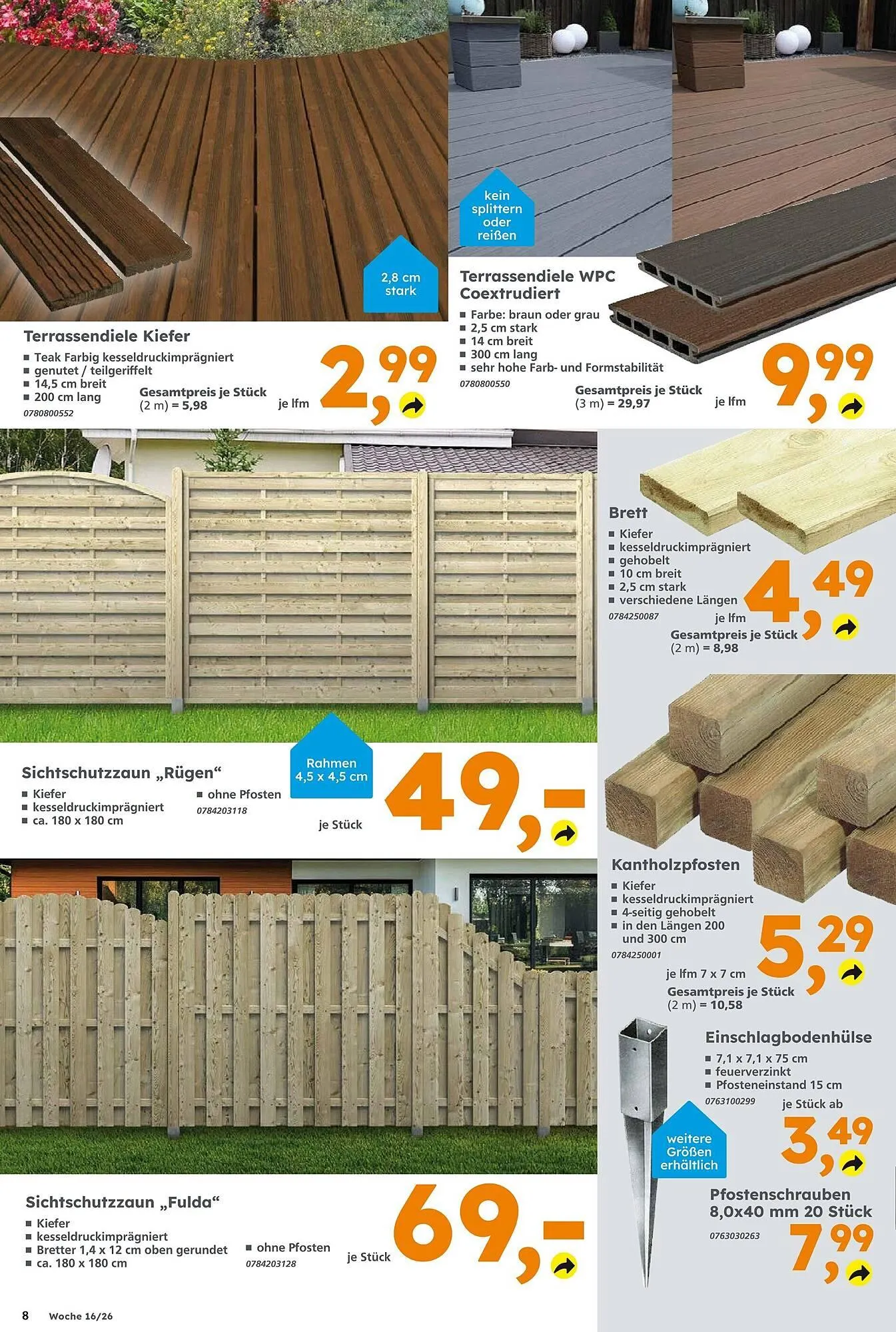 Globus Baumarkt Prospekt von 12. April bis 18. April 2026 - Prospekt seite 8