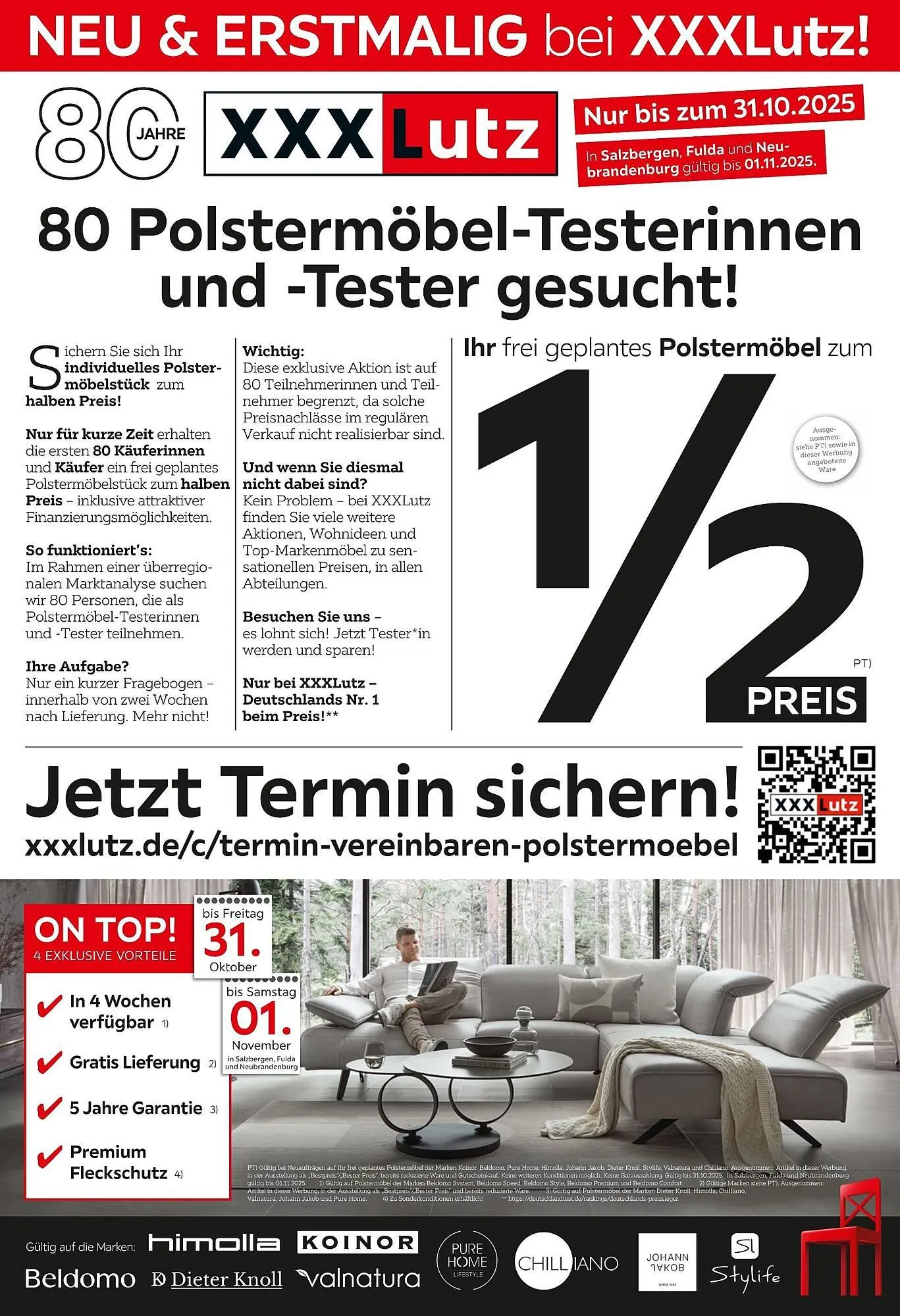 XXXLutz Prospekt von 20. Oktober bis 26. Oktober 2025 - Prospekt seite 1