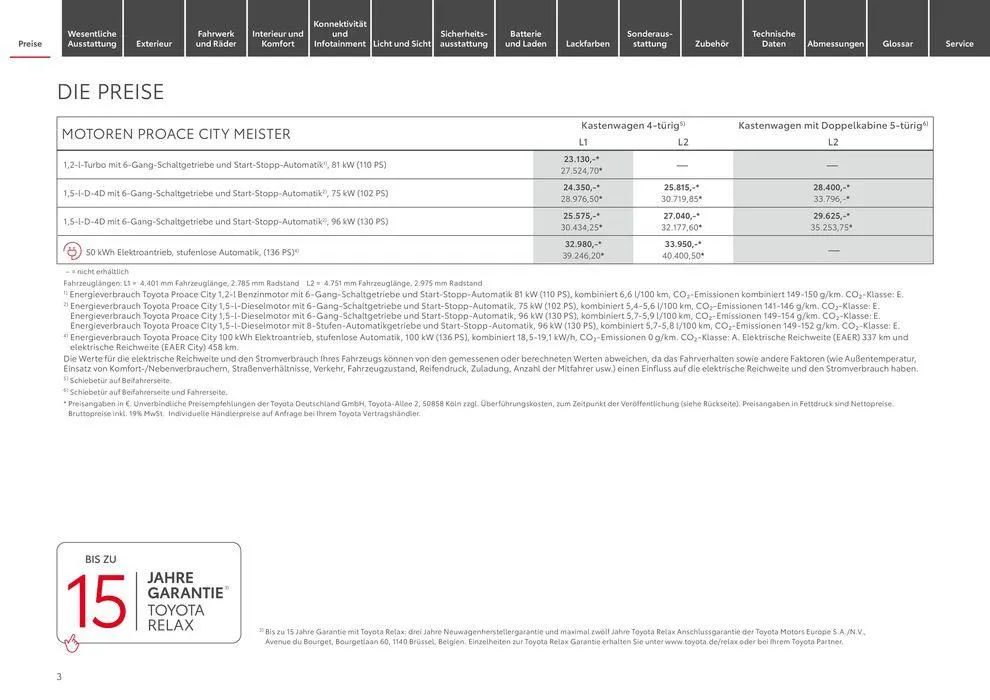 Toyota Proace City / Proace City Electric von 11. Mai bis 11. Mai 2025 - Prospekt seite 3