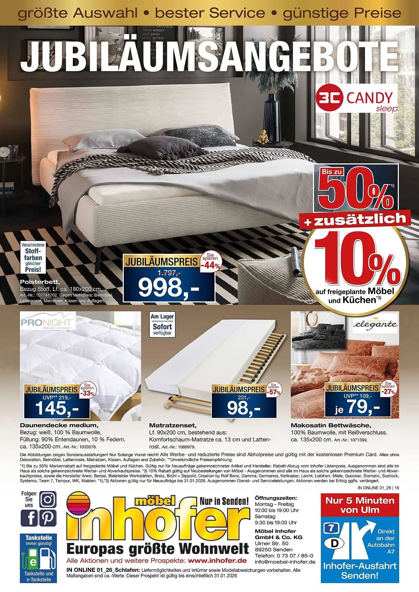 Möbel Inhofer Prospekt von 15. Januar bis 1. Februar 2026 - Prospekt seite 16