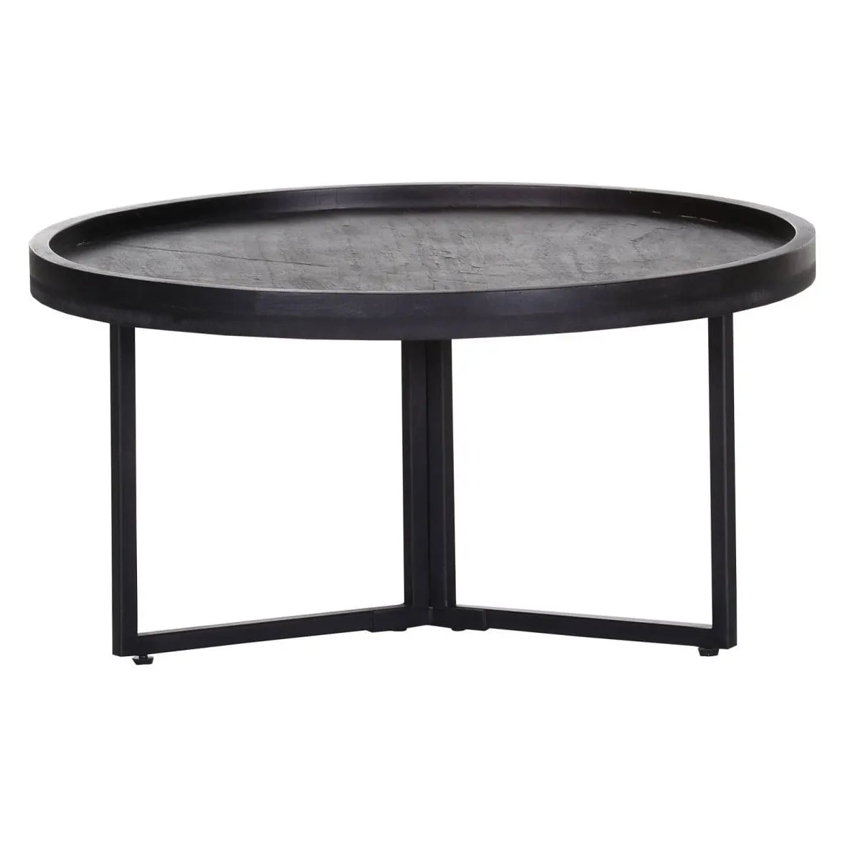 Beistelltisch RORY 58 cm Eichenstein furniert/ schwarz