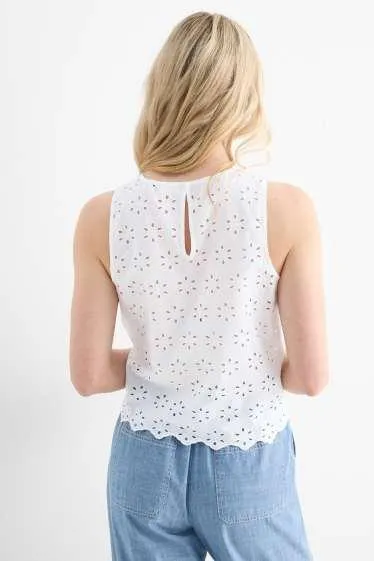 Blouse top - broderie anglaise