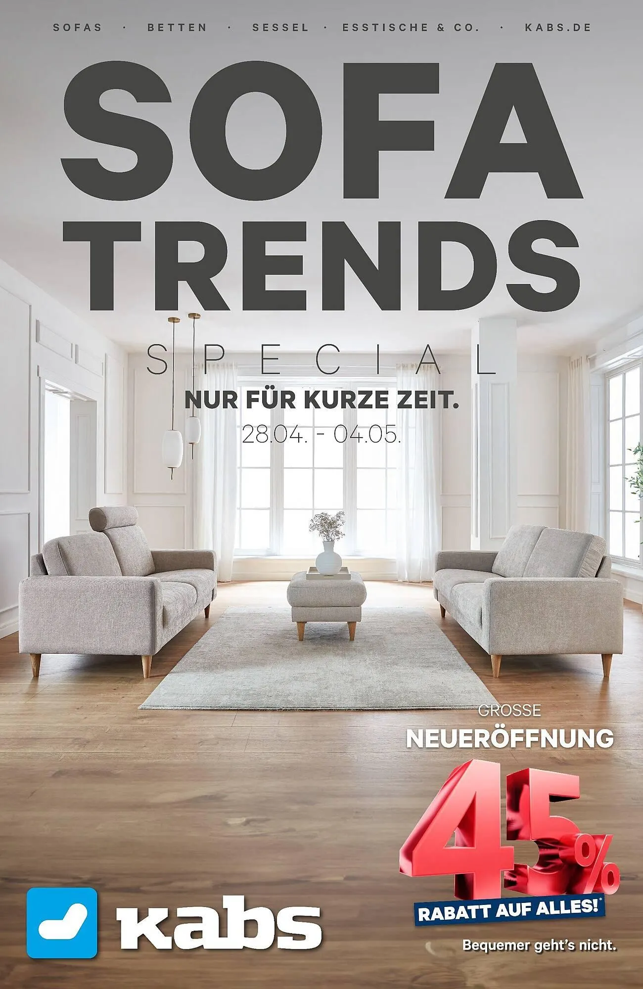 Kabs Polsterwelt Prospekt von 28. April bis 4. Mai 2025 - Prospekt seite 1