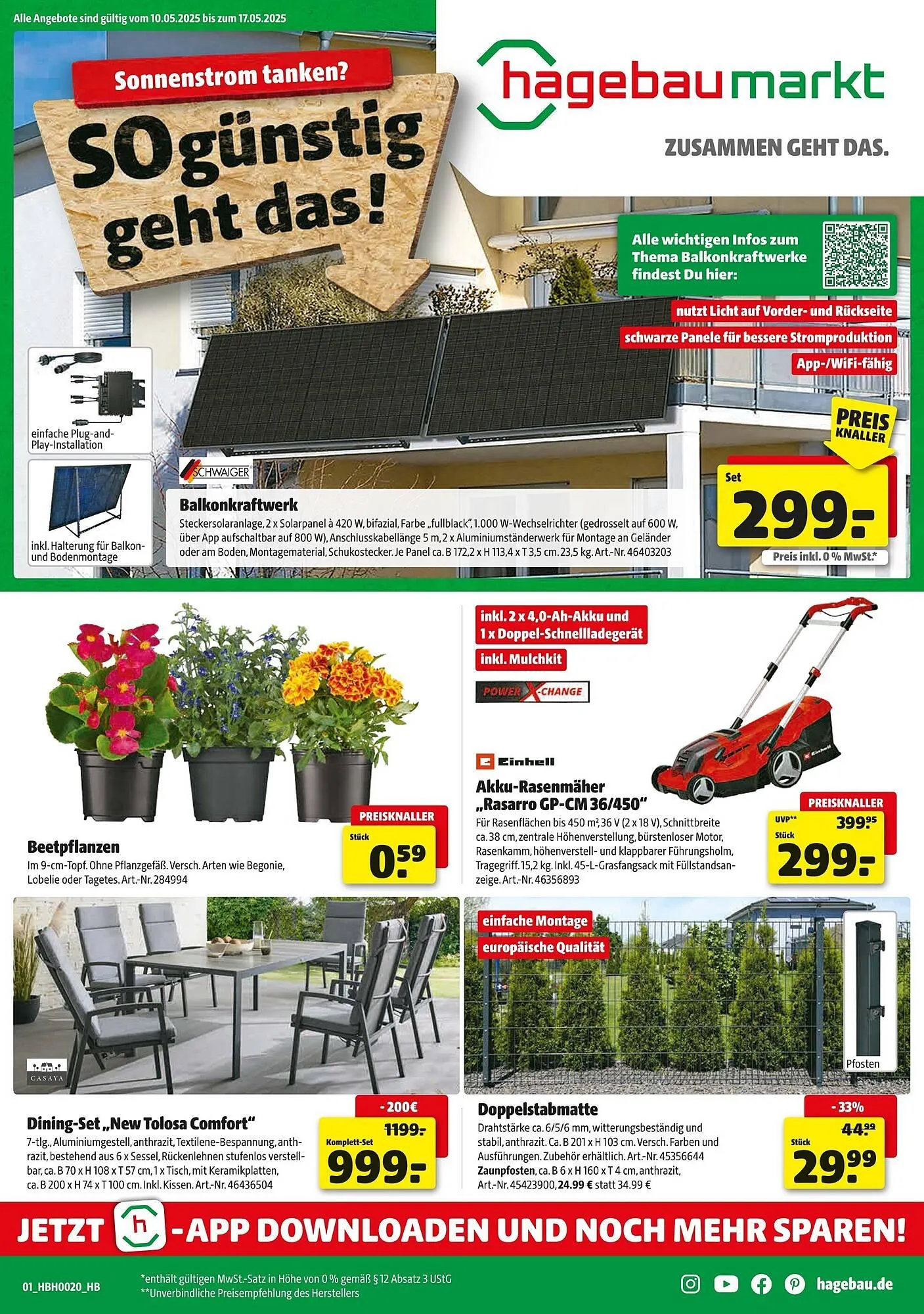 Hagebau Prospekt von 10. Mai bis 17. Mai 2025 - Prospekt seite 1