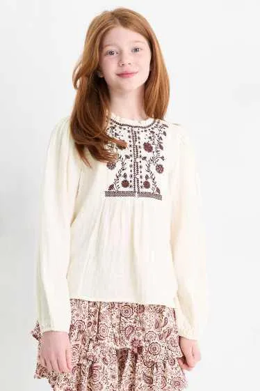 Floral - blouse - textured