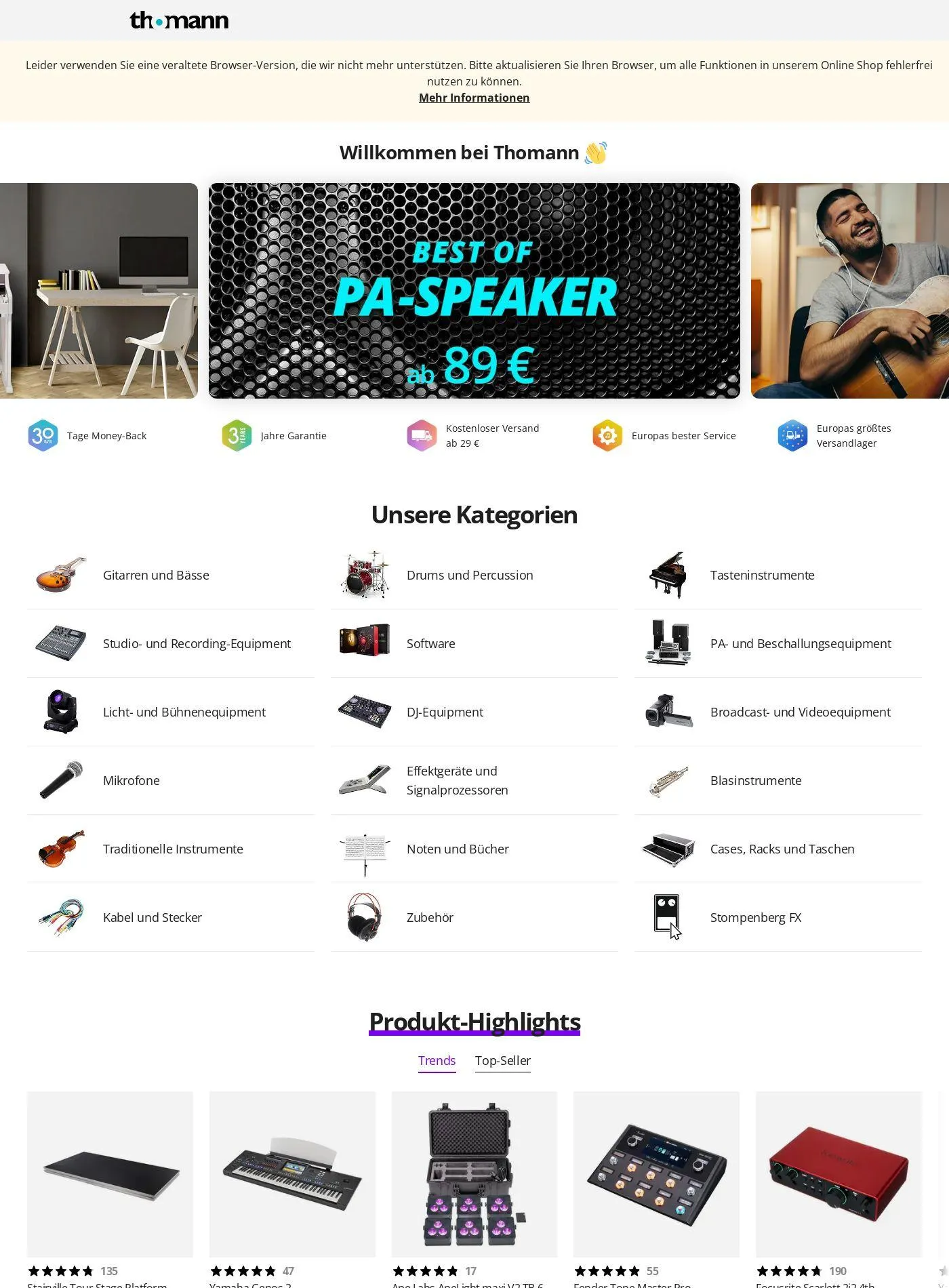 Thomann Aktueller Prospekt von 3. November bis 12. November 2025 - Prospekt seite 1