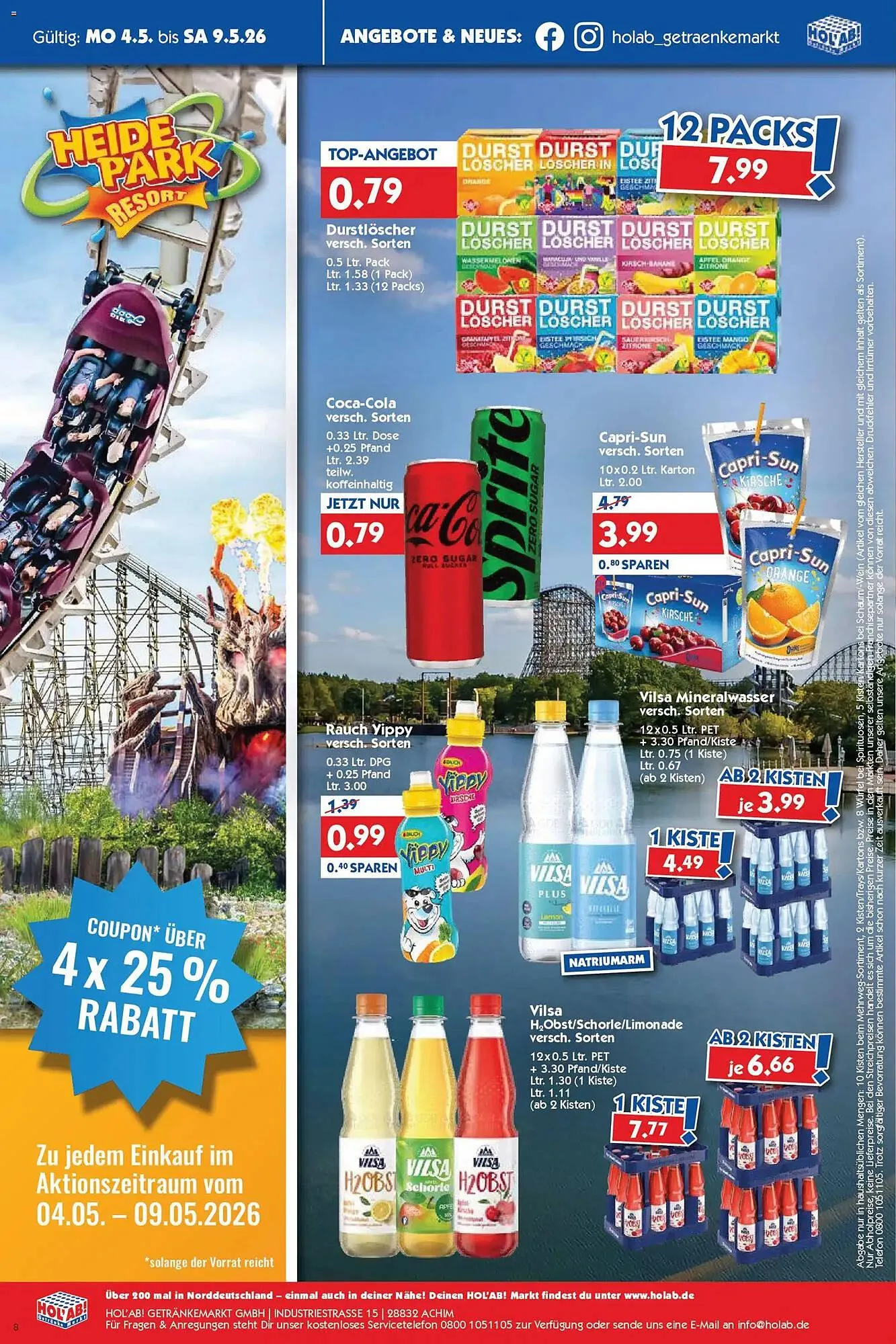 Hol'ab Getränkemarkt Prospekt von 4. Mai bis 9. Mai 2026 - Prospekt seite 8