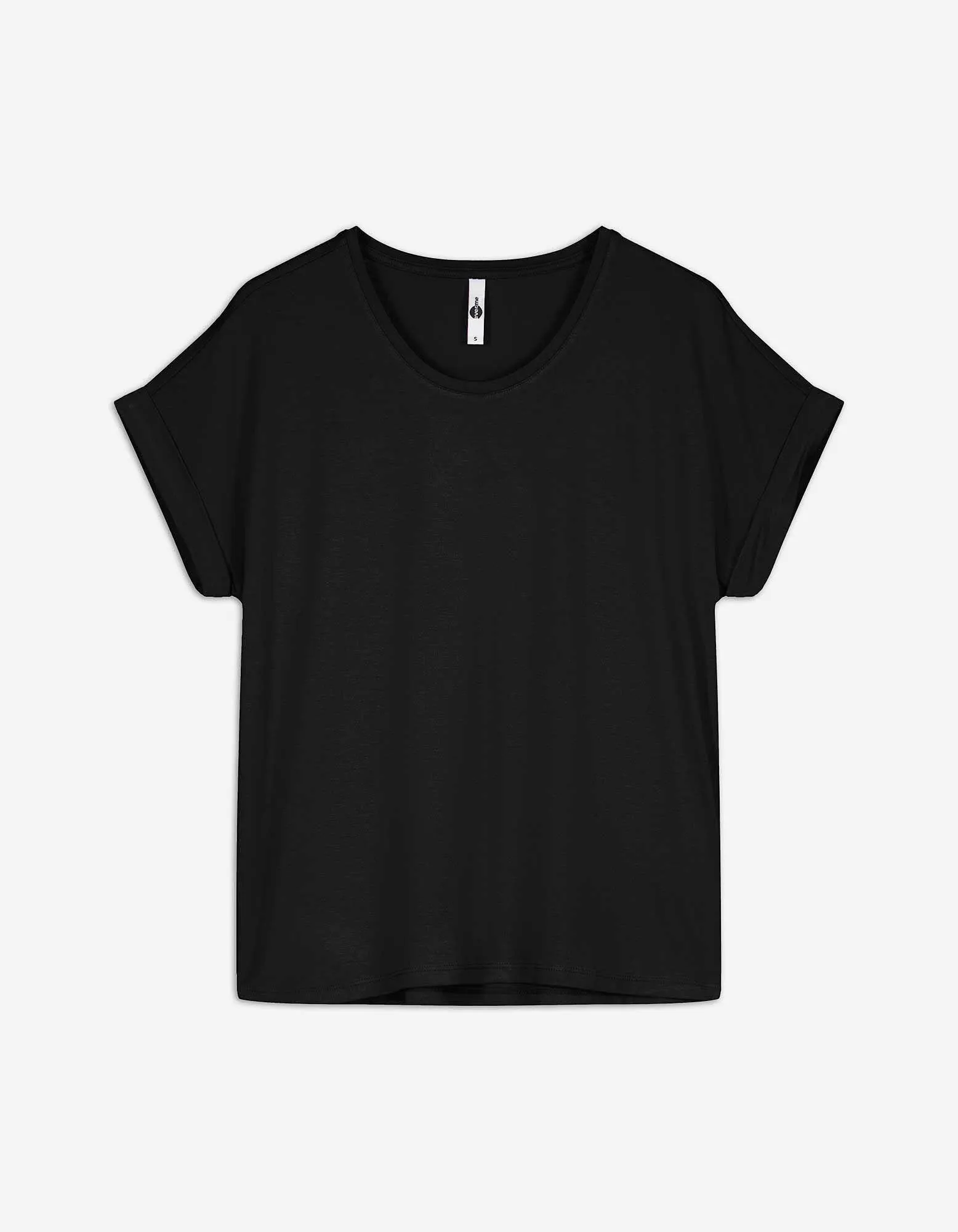 T-Shirt - Viskose-Mix - schwarz