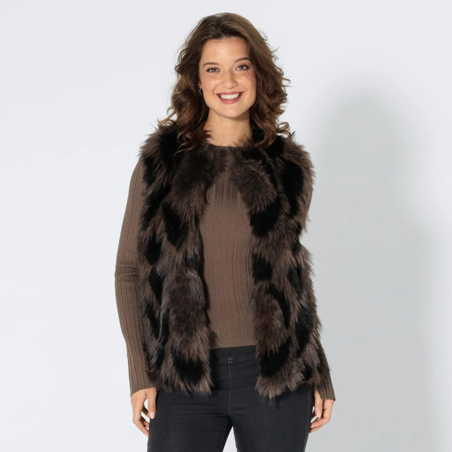 Damen-Outdoor-Weste aus Kunstfell