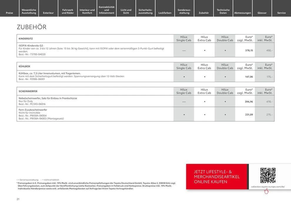 Toyota Hilux von 11. Mai bis 11. Mai 2025 - Prospekt seite 21