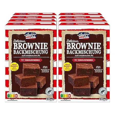 American Style Brownie Backmischung 420 g, 8er Pack