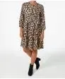 Midikleid Leopardenmuster Janina, Knopfleiste
