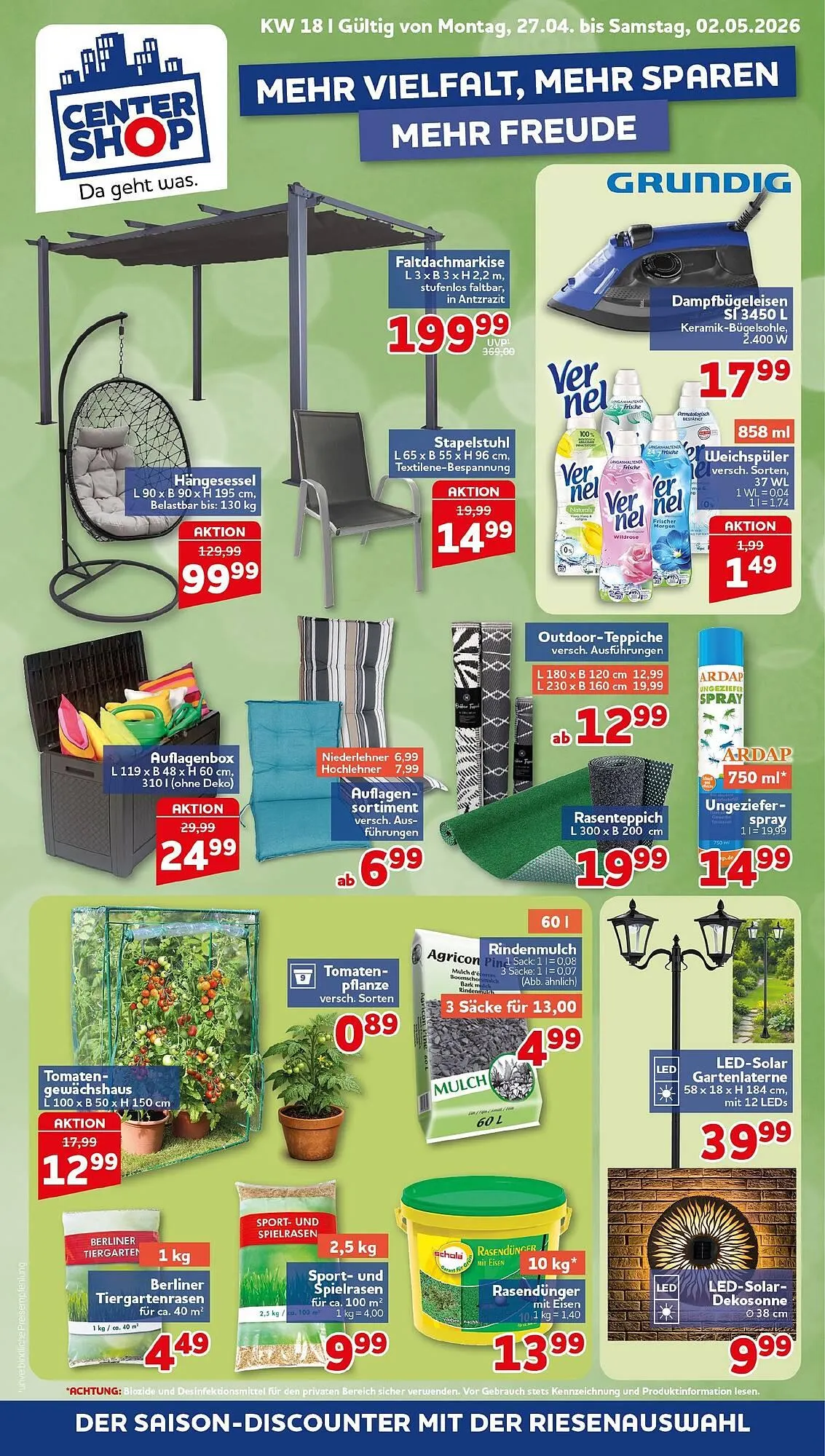 CENTERSHOP Prospekt von 27. April bis 2. Mai 2026 - Prospekt seite 1