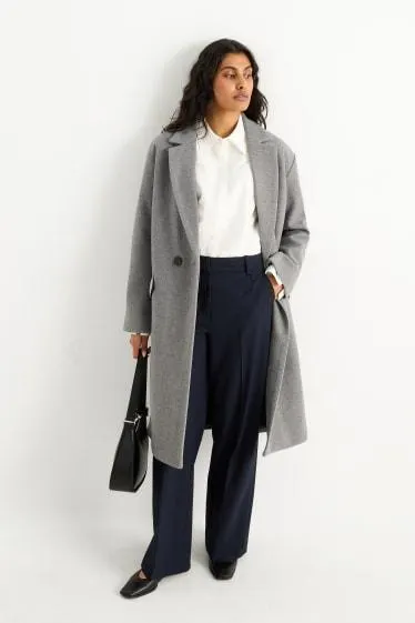 Business trousers - high waist - wide leg