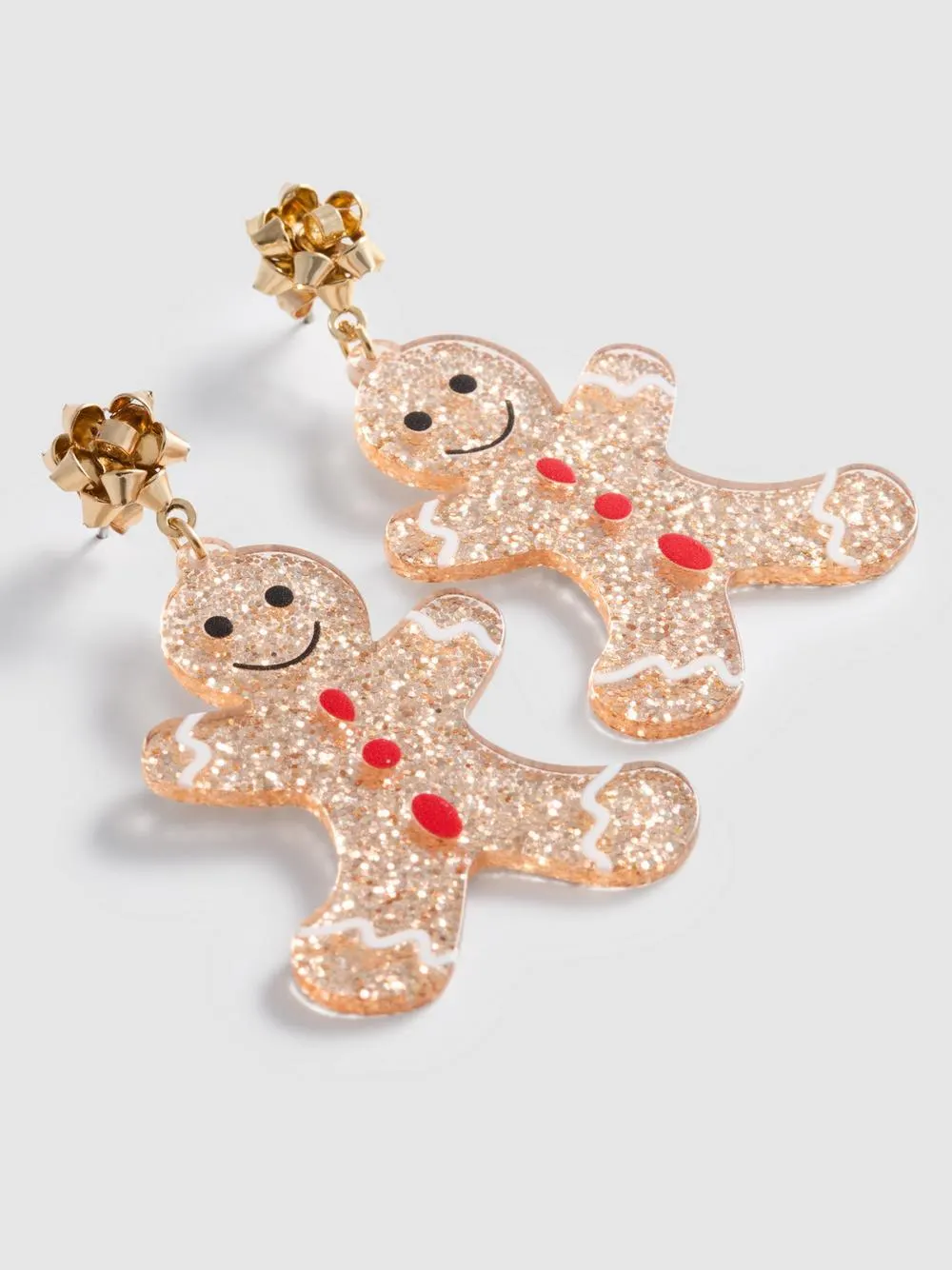 Christmas Gingerbread Man Drop Earrings