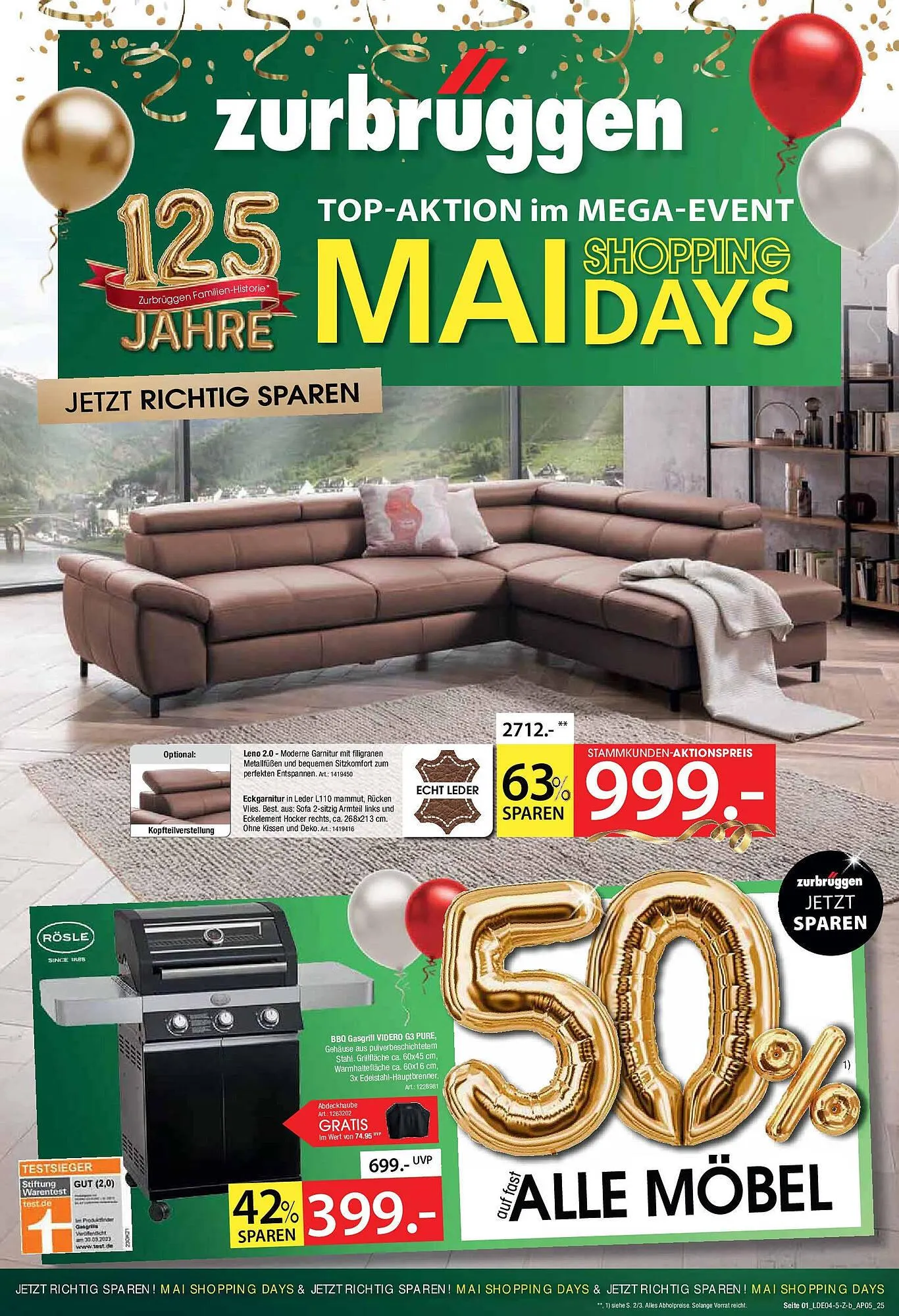 Zurbrüggen Prospekt von 25. April bis 10. Mai 2025 - Prospekt seite 1