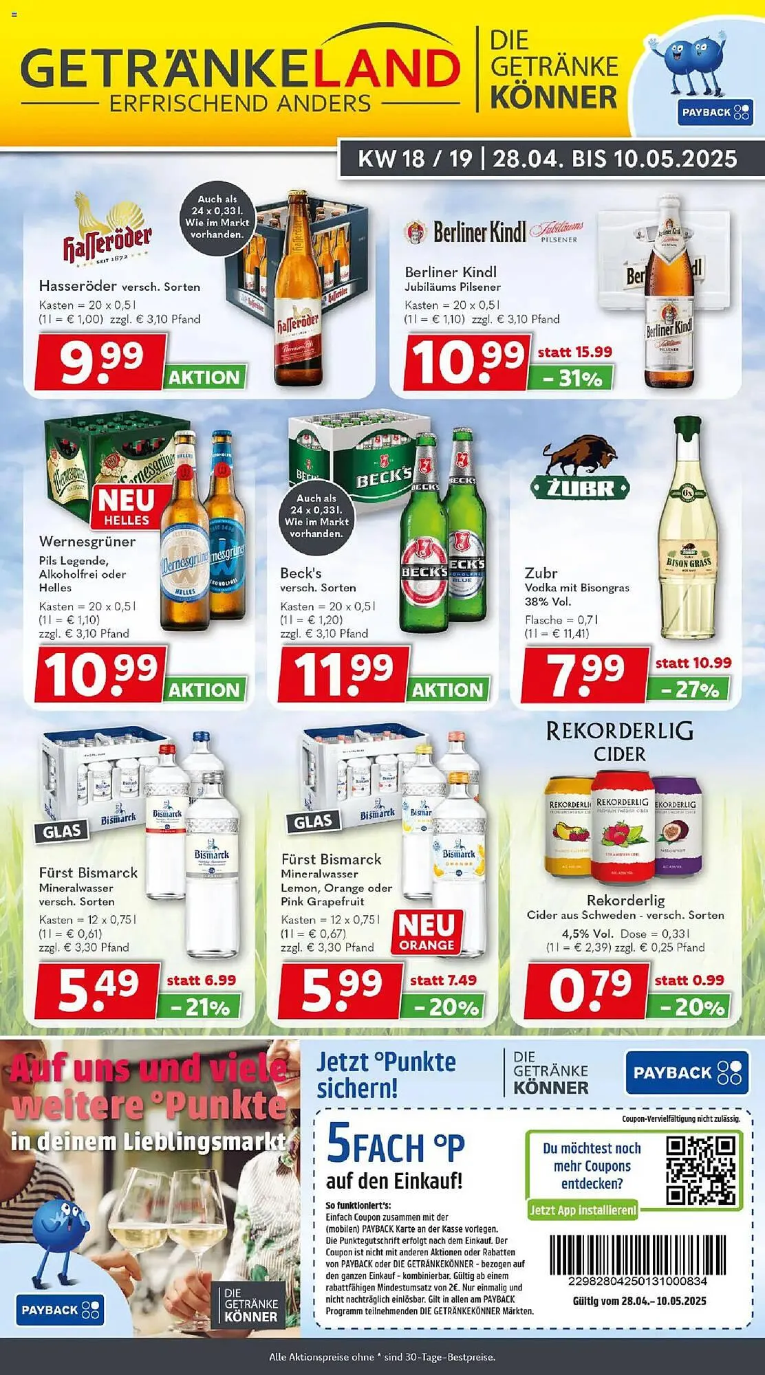 Getränkeland Prospekt von 28. April bis 10. Mai 2025 - Prospekt seite 1