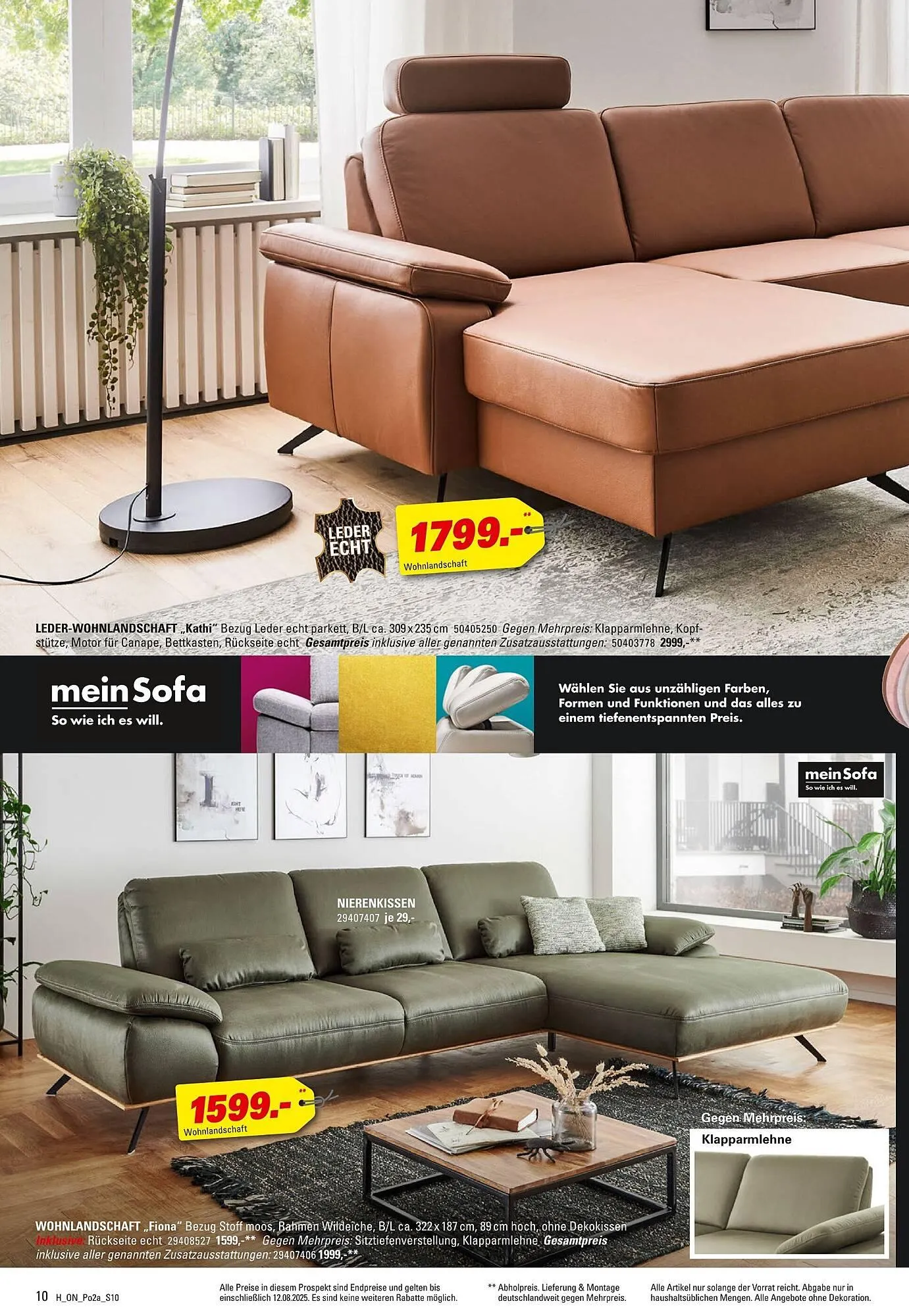 Höffner Prospekt von 30. Juli bis 12. August 2025 - Prospekt seite 10